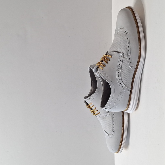Cole Haan Men's Gray Lace Up Business Preppy Grand Wingtip Oxford Shoes Size 9M - Picture 11 of 12